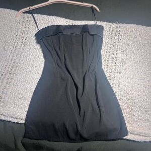 With Jean Black Strapless Dress Timeless Elegance